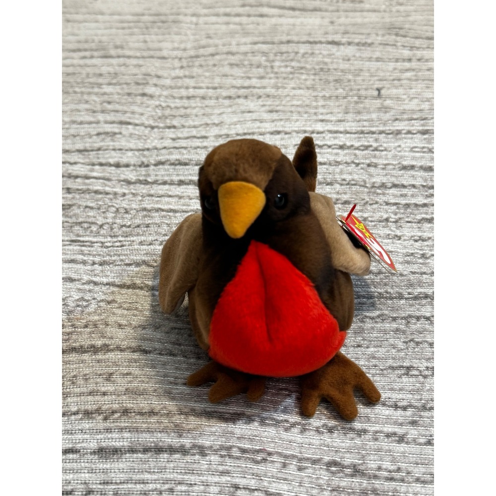 Ty‎ Beanie Baby Early the Robin 1998 Retired Plush Bird Red Breast Brown 8 Inch